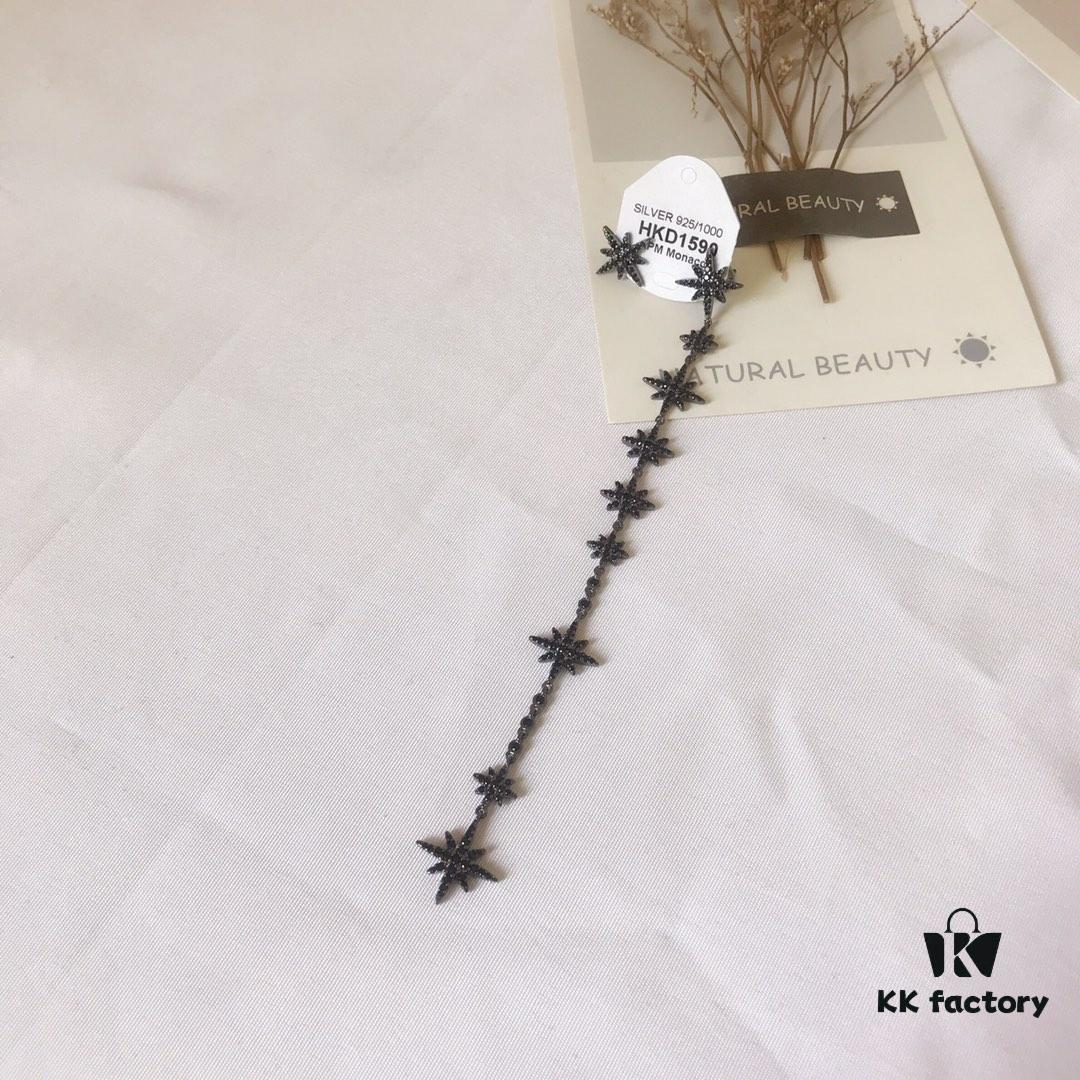 APM Monaco Asymmetric Long Shooting Star Earrings, Stylish and Minimalist Design for Women