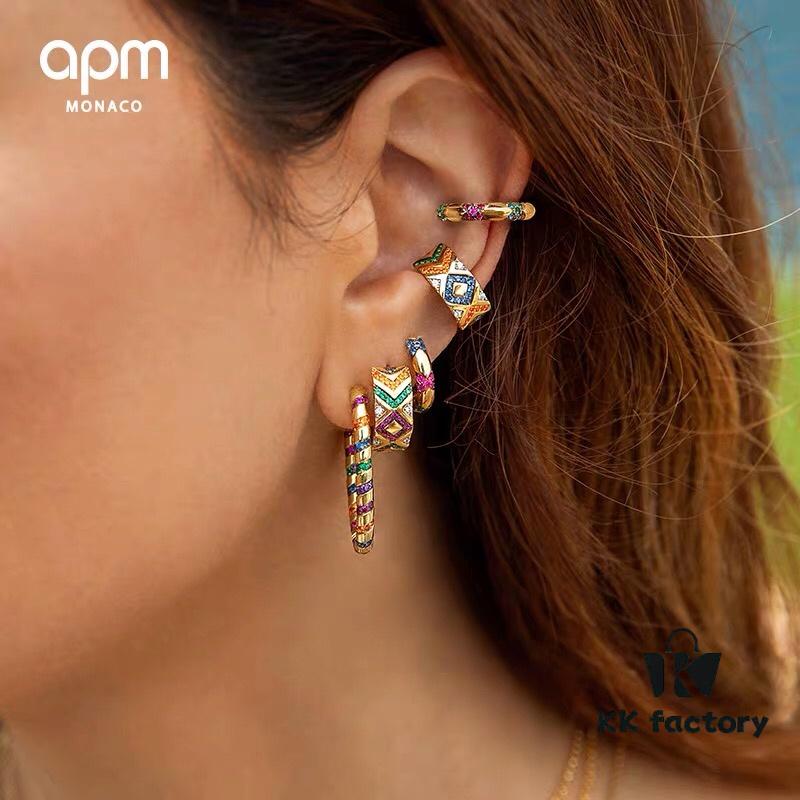 APM Monaco Colorful Tribe Single Earring - Geometric Stylish Fashion Trendy Versatile Design, Ideal Gift Choice
