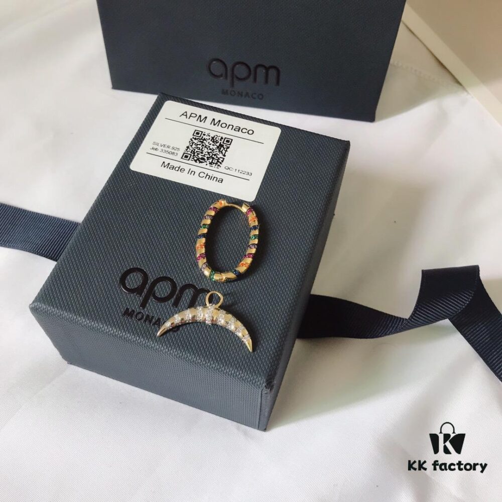 APM Monaco Colorful Tribe Single Earring – Geometric and Stylish, Wear Two Ways