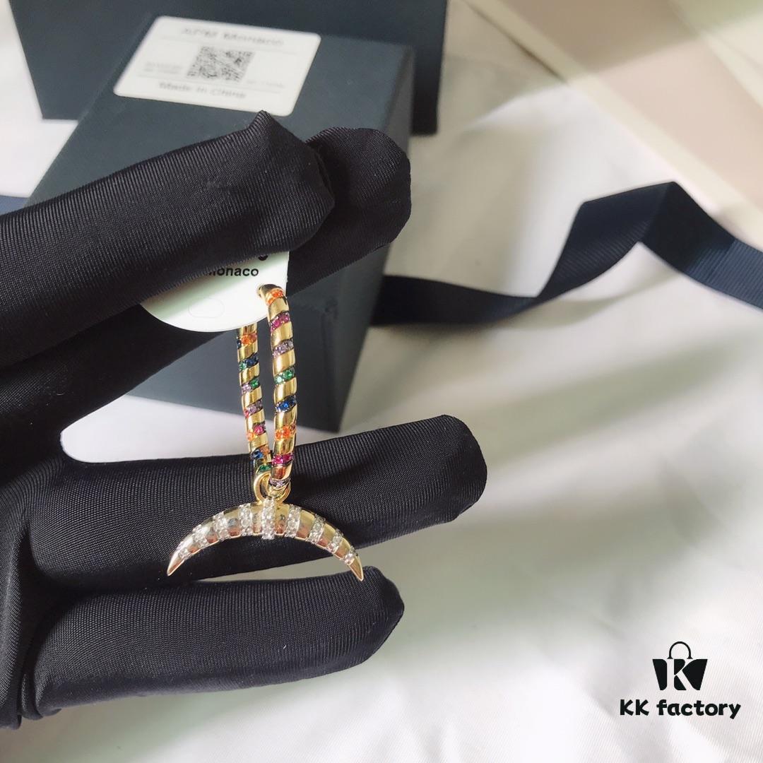 APM Monaco Colorful Tribe Single Earring – Geometric and Stylish, Wear Two Ways