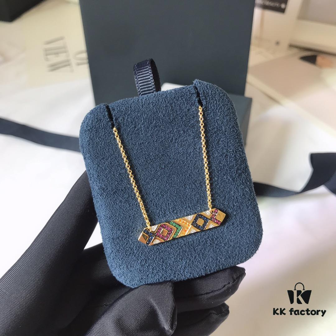 APM Monaco Colorful Tribe Adjustable Necklace with Bar Pendant, Geometric Stylish Fashion Women's Sweater Chain