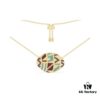 APM Monaco Colorful Tribal Style Oval Necklace for Women, Multicolored Bead Retro Mysterious Pendant Neck Chain 8335110