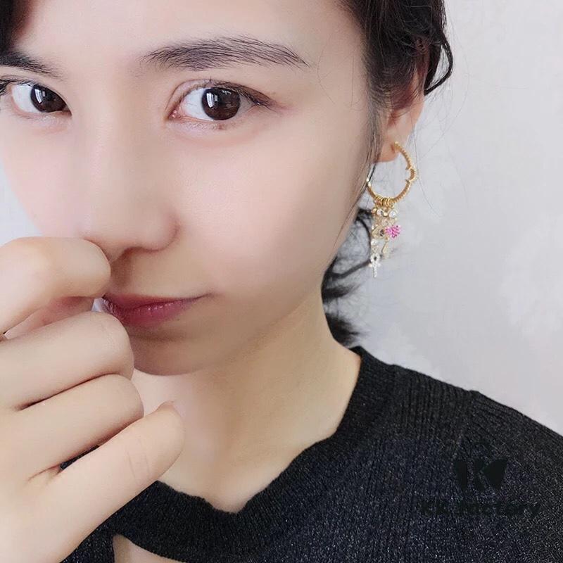 APM Monaco Single Lucky Evil Eye Tassel Earrings, Elegant and Minimalist Fashion Statement Jewelry