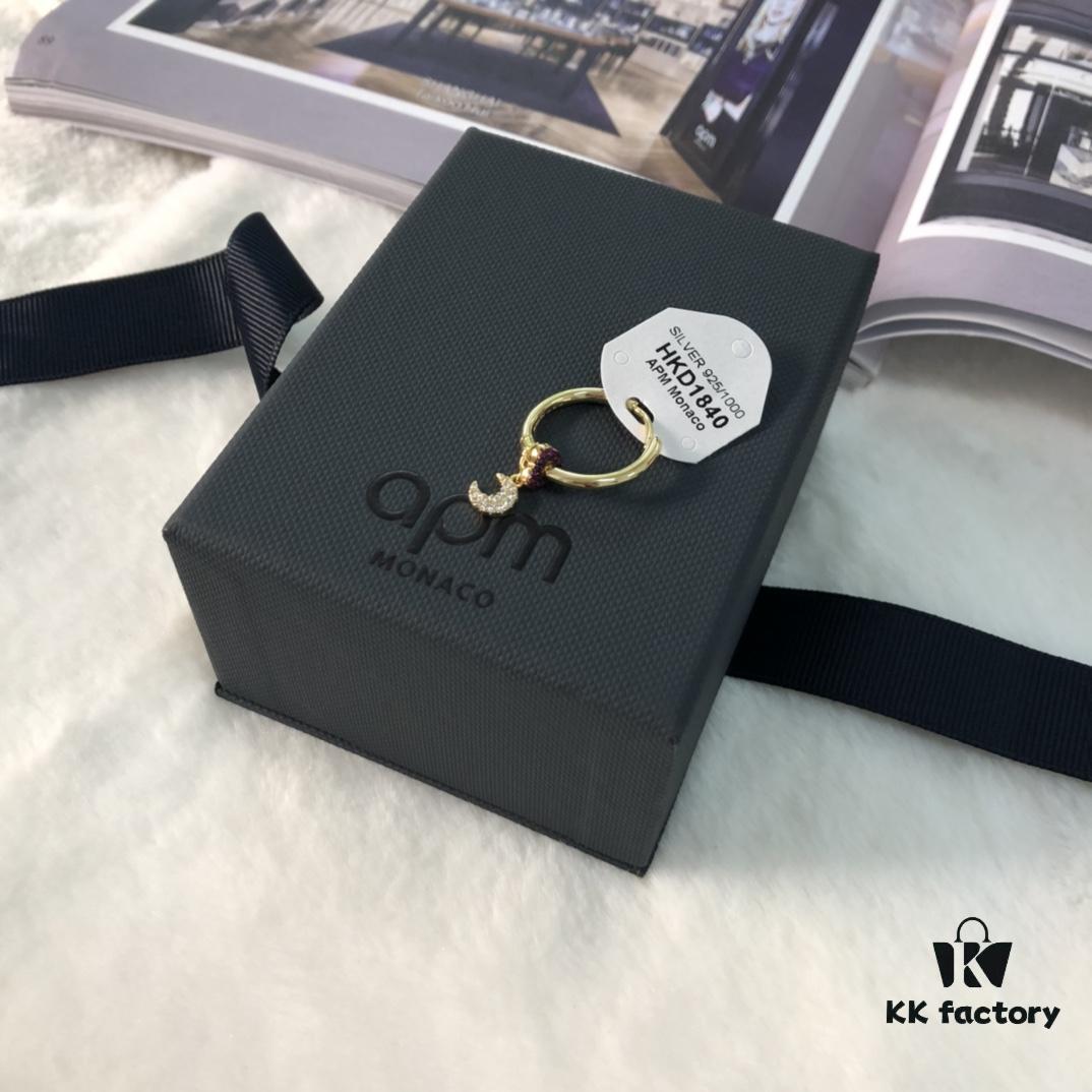 APM Monaco Single Heart Moon Earring - Stylish and Trendy, Ins-style Cool and Minimalist Design