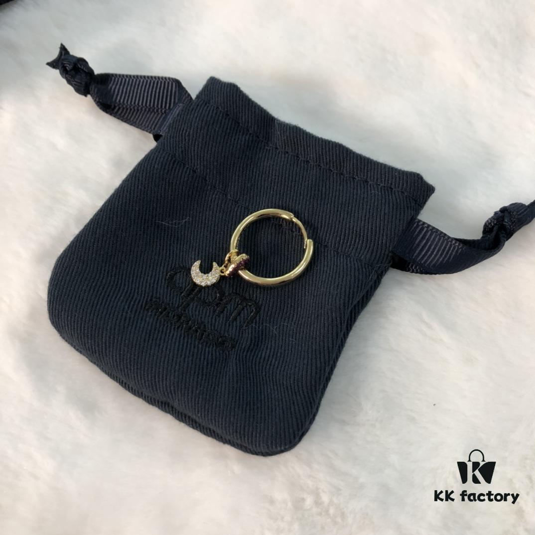 APM Monaco Single Heart Moon Earring - Stylish and Trendy, Ins-style Cool and Minimalist Design