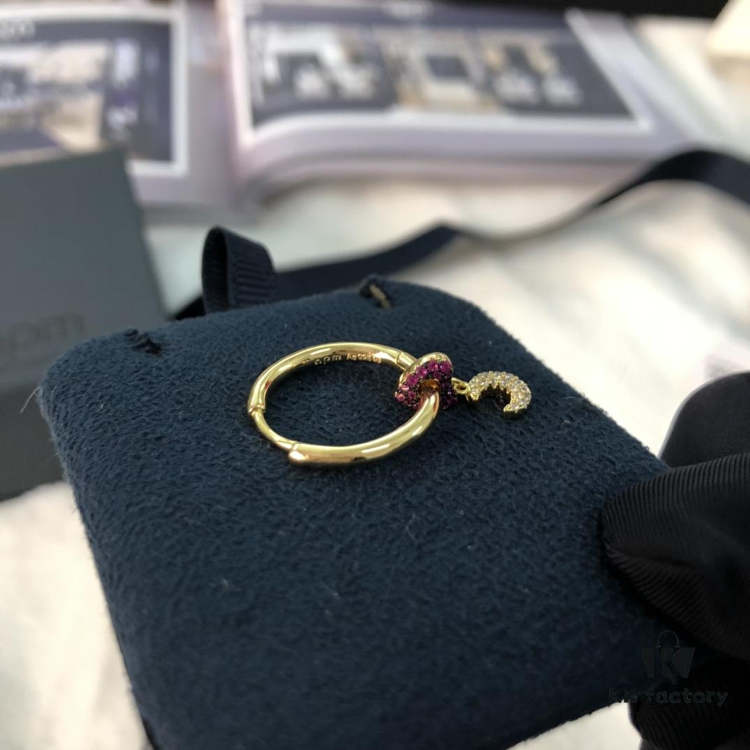 APM Monaco Single Heart Moon Earring - Stylish and Trendy, Ins-style Cool and Minimalist Design