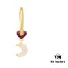APM Monaco Single Heart Moon Earring - Stylish and Trendy, Ins-style Cool and Minimalist Design