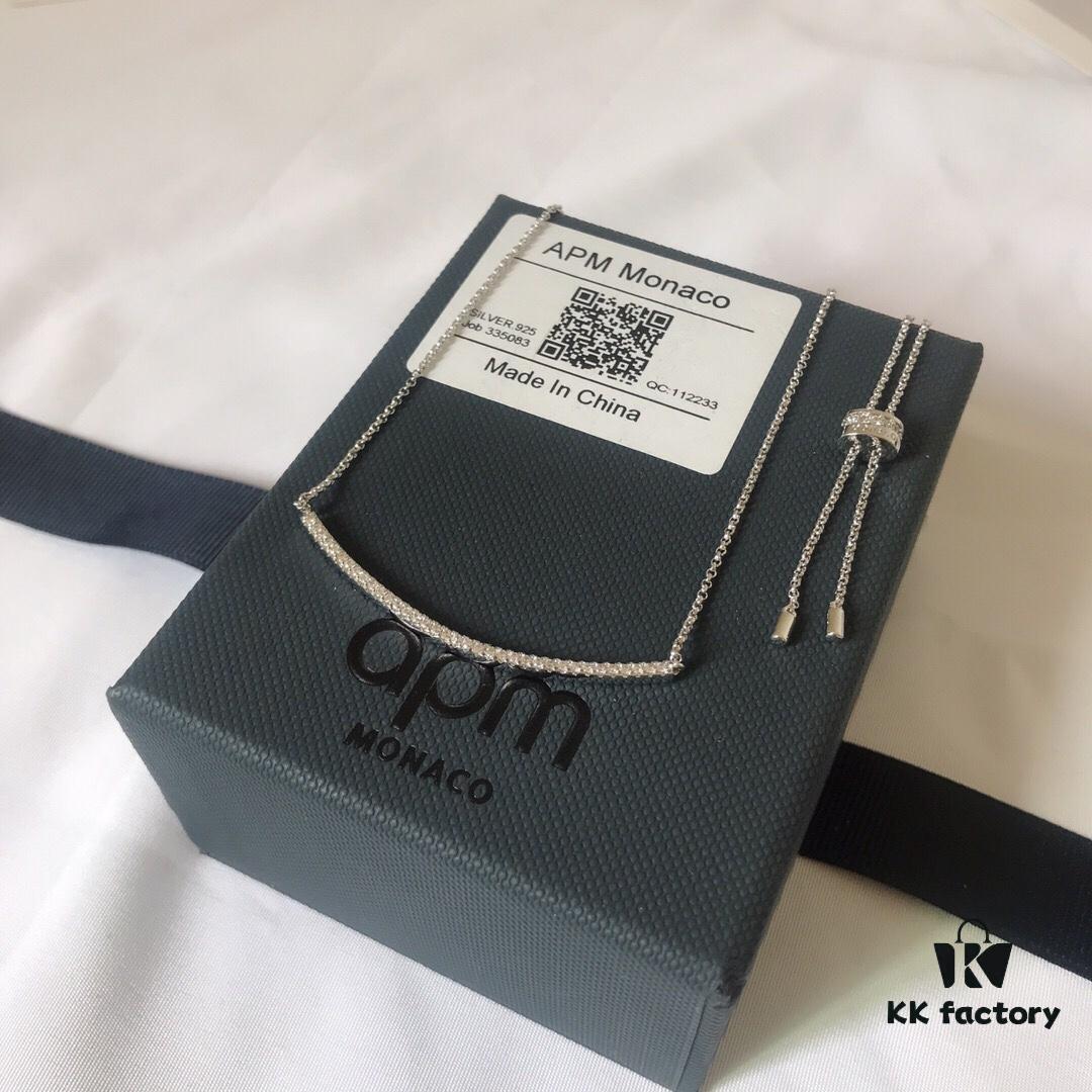 APM Monaco Rose Gold Smile Necklace and Stud Earrings Set