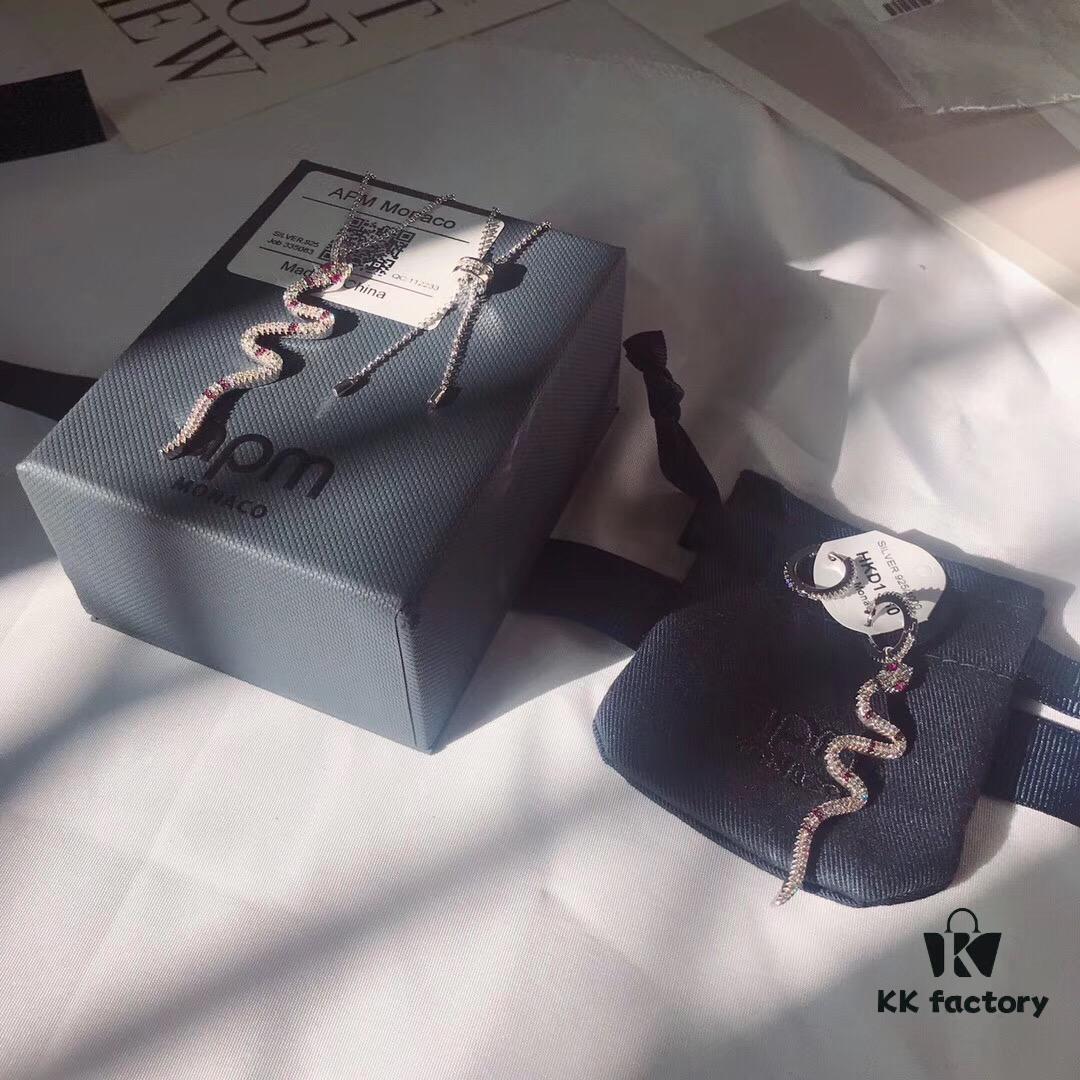 APM Monaco Snake Necklace and Earrings Original Set