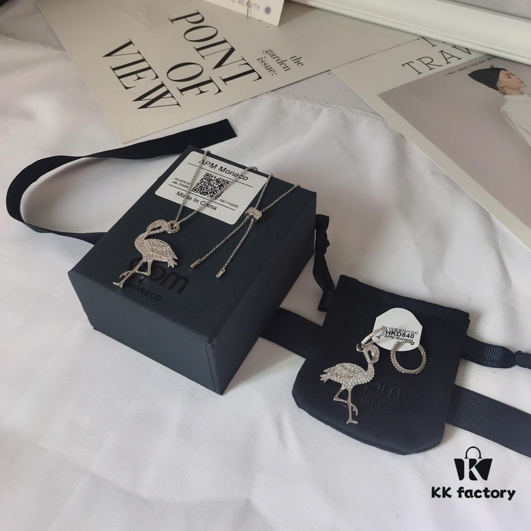 APM Monaco Flame Bird Necklace and Earrings Original Set