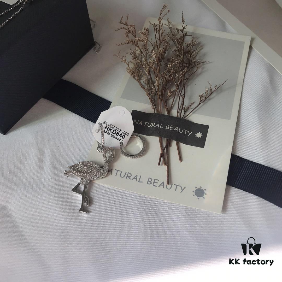 APM Monaco Flame Bird Necklace and Earrings Original Set