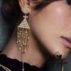 APM Monaco Triangle Tassel Earrings, Stylish and Trendy Women's Jewelry, Perfect Gift Choice
