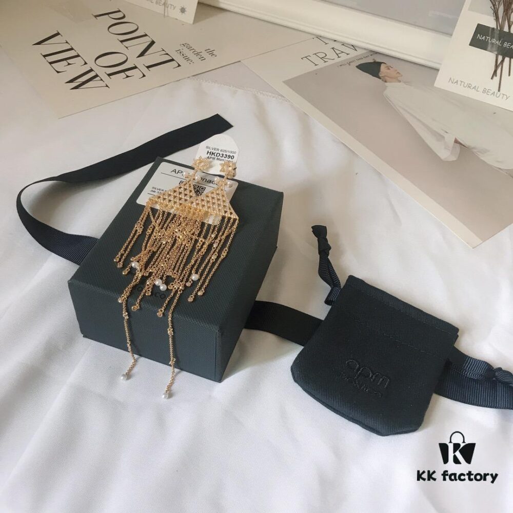 APM Monaco Triangle Tassel Earrings, Stylish and Trendy Women's Jewelry, Perfect Gift Choice