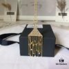 APM Monaco Triangle Tassel Long Necklace, Fashionable and Unique Pendant Chain for Sweaters or Collarbone Style