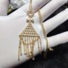 APM Monaco Triangle Tassel Long Necklace, Fashionable and Unique Pendant Chain for Sweaters or Collarbone Style