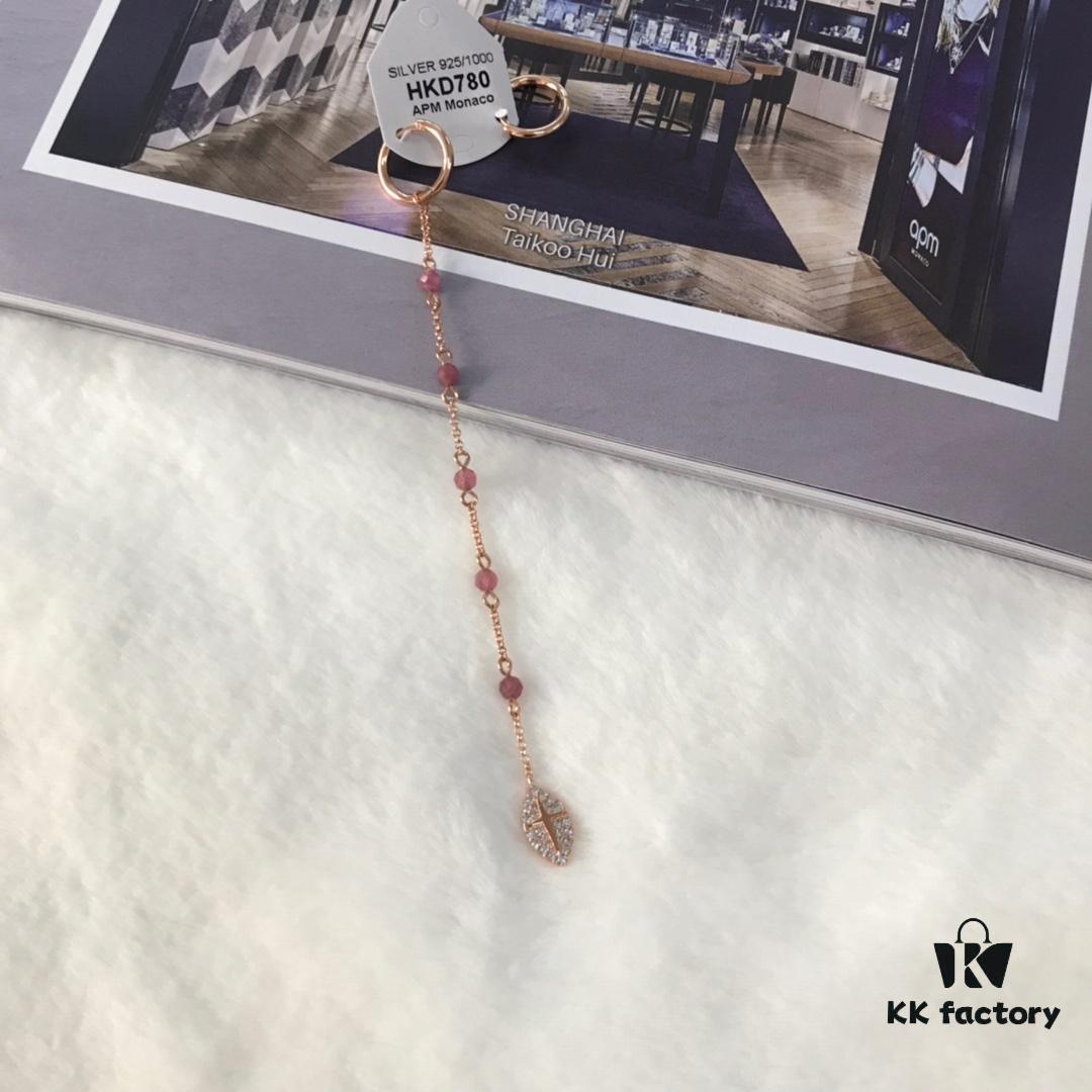 APM Monaco Asymmetrical Long Tassel Earrings for Women, Pink Gold Tone Instagram-Inspired Lightweight Luxe Statement Hoop Earrings