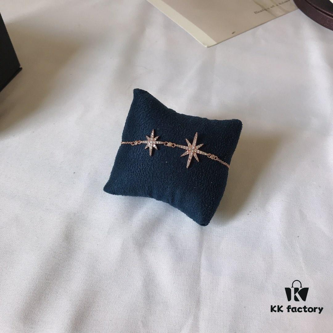 APM Monaco Rose Gold Union Flag Necklace, Stud Earrings, and Bracelet Original Set