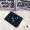 APM Monaco Asymmetrical Turquoise Pearl Openwork Heart Stud Earrings with Crystal-Inlaid Turquoise Earrings