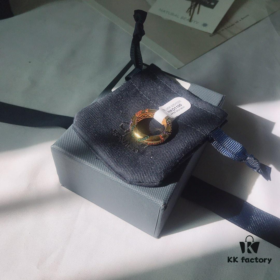 November New Arrival 🌟 APM Monaco Colorful Tribal Large Ring, Gold-Tone Fashion Stylish Statement Index Finger Ring