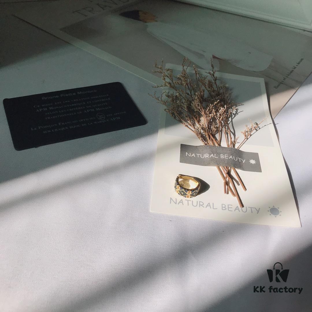 November New Arrival 🌟 APM Monaco Single Colorful Striped Large Ear Cuff with Geometric Design, No Piercing Required Ear Accessory