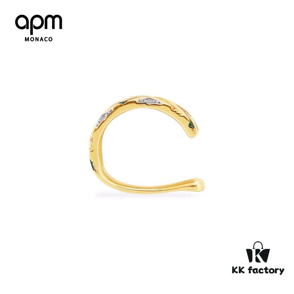 November New Arrival 🌟 APM Monaco Single Colorful Striped Large Ear Cuff with Geometric Design, No Piercing Required Ear Accessory