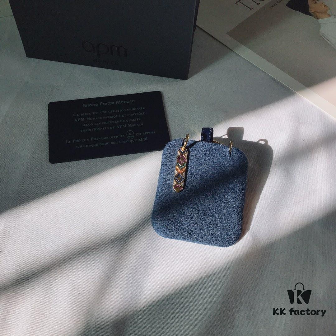 November New Arrival 🌟 APM Monaco Asymmetrical Colorful Hoop Earrings for Women, Geometric Design Fashion Retro Ear Jewelry