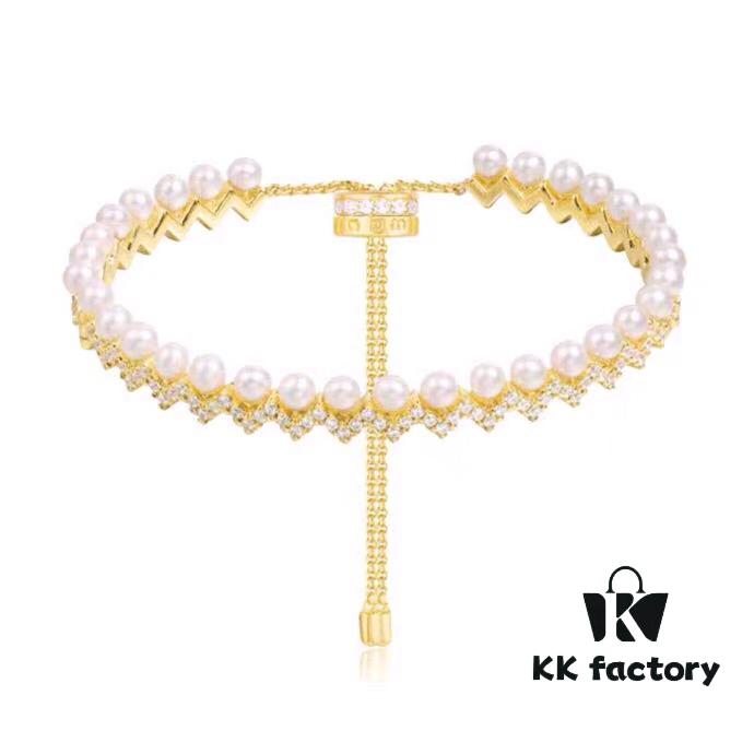 APM Monaco Wave Pearl Bracelet, Stylish and Trendy Unisex Design, Perfect Gift for Girlfriend or Loved One