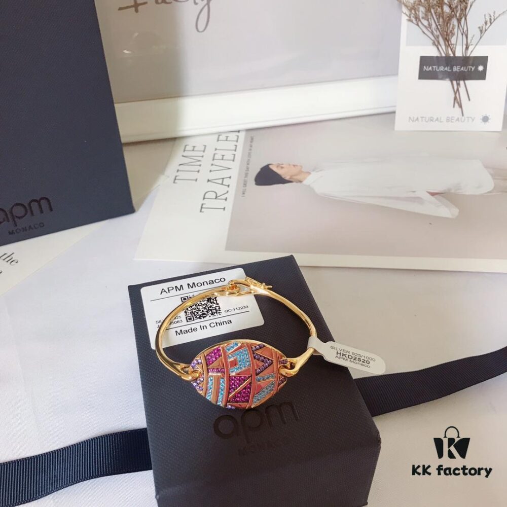 APM Monaco Multicolored Oval Tribal Bracelet for Women - Mystical Vintage Beaded Design Jewelry