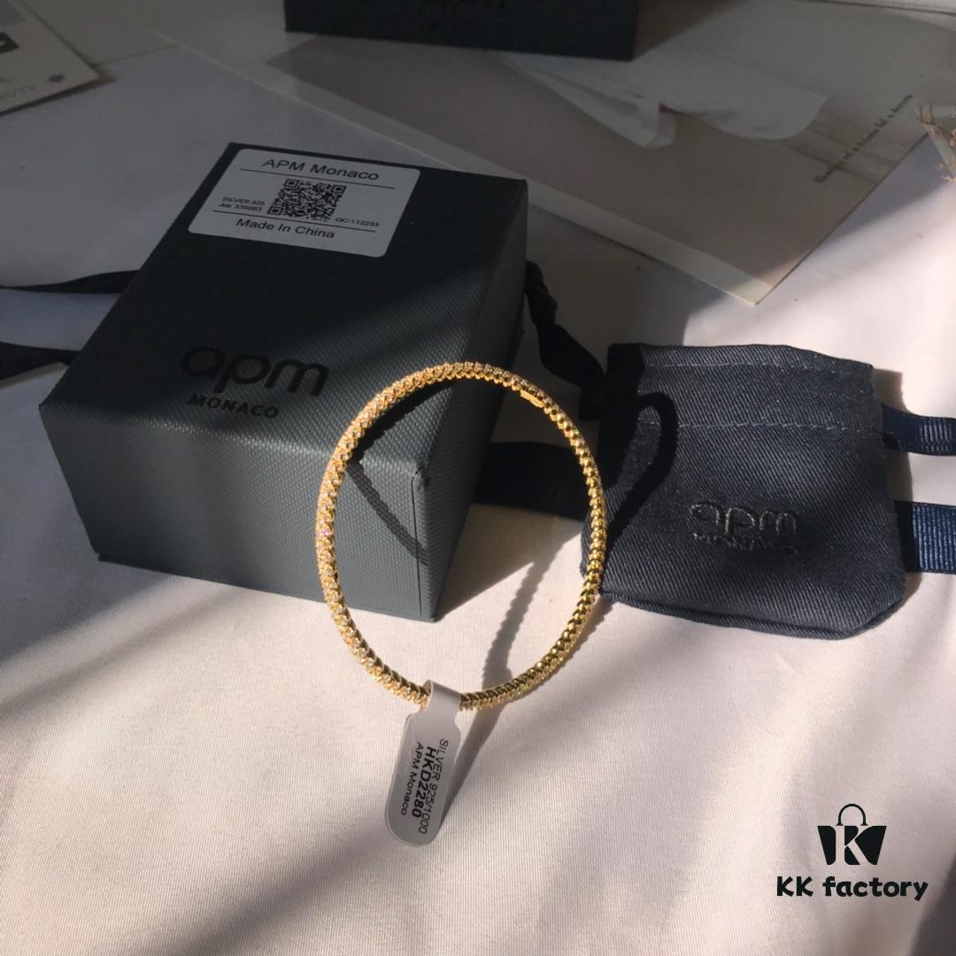 Original New Launch 💗 APM Monaco Twisted Rope Diamond-Paved Bracelet, Stylish and Trendy, Versatile and Fresh Design