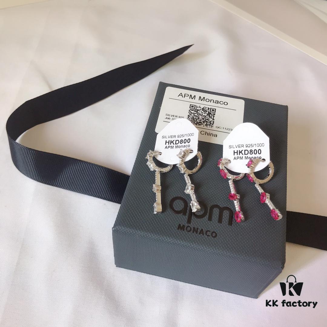 APM MONACO Ruby Long Earrings, New Arrival, Stylish and Elegant Design, Perfect Gift Choice