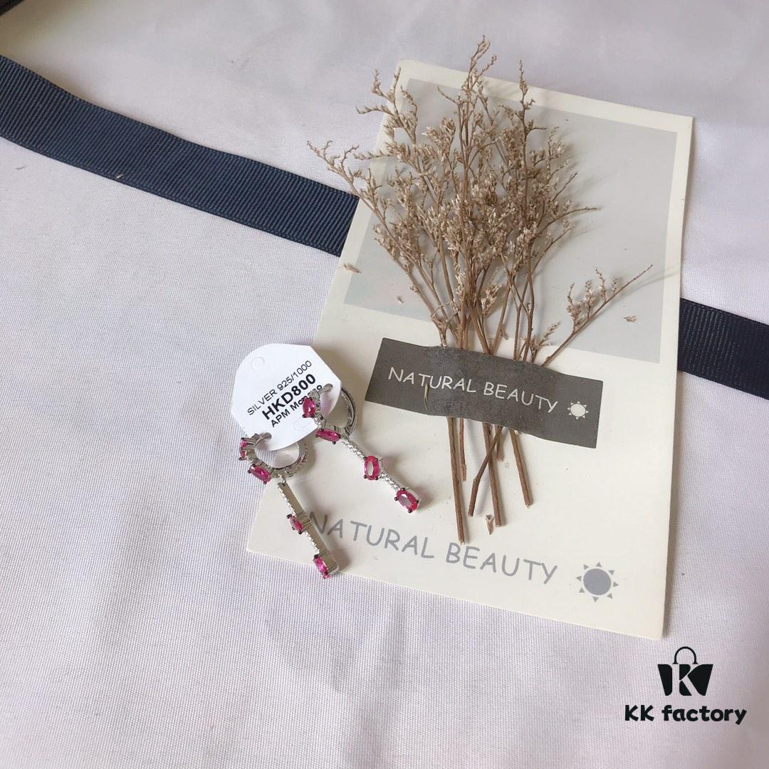 APM MONACO Ruby Long Earrings, New Arrival, Stylish and Elegant Design, Perfect Gift Choice