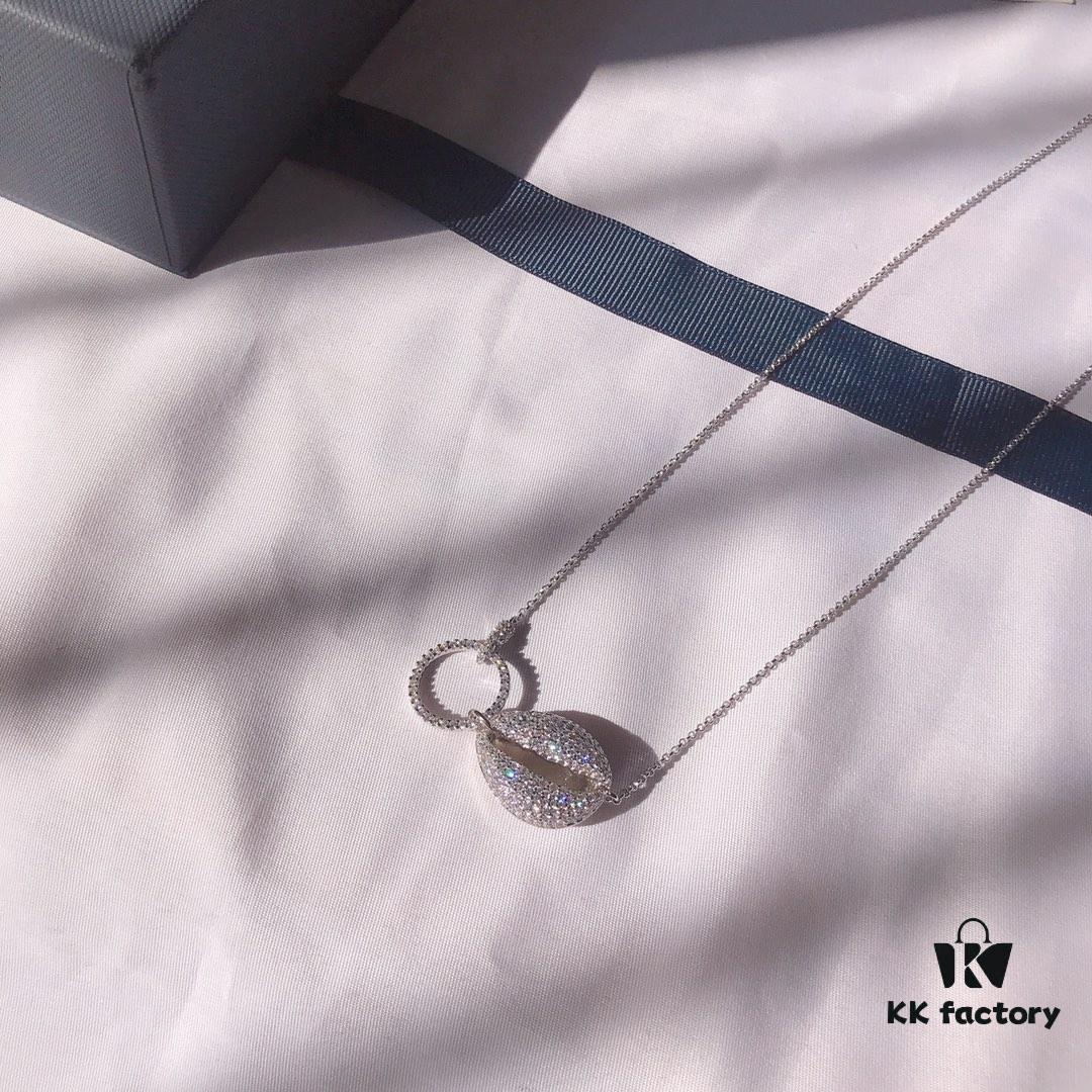 APM Monaco Shell Necklace for Women, Original New Release, Simple Pendant Sweater Chain, Delicate Collarbone Chain Gift for Girlfriend