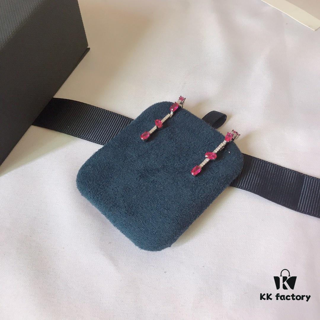 APM MONACO Ruby Long Earrings, New Arrival, Stylish and Elegant Design, Perfect Gift Choice