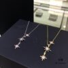 APM Monaco Hexagram Necklace with Crystals, Triple and Double Shooting Stars Pendant, Delicate Collarbone Chain, Elegant and Minimalist Design, Versatile and Stylish