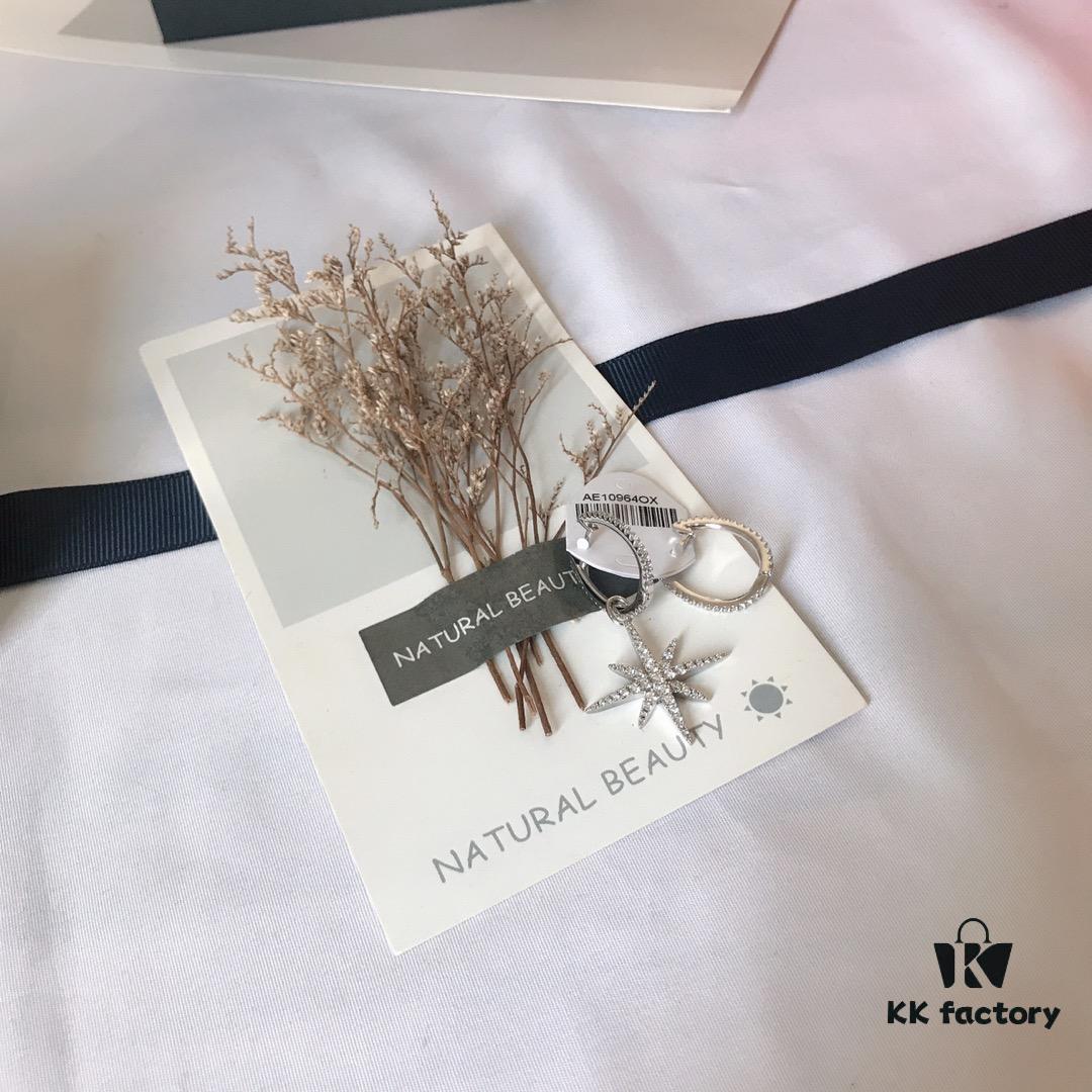 APM Monaco Union Flag Necklace and Earrings Set, Original Stylish Minimalist Fresh Fashion Jewelry, Perfect Gift for Girlfriend or Valentine