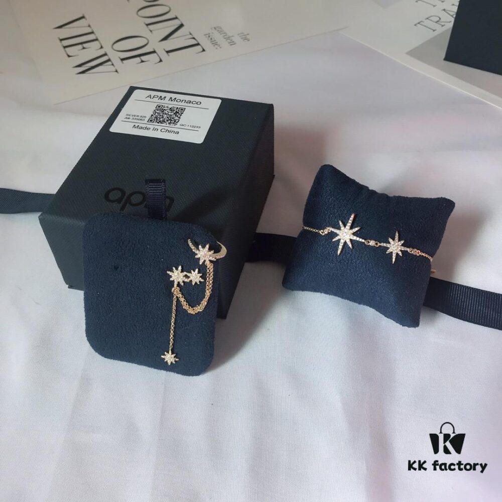 APM Monaco Popular Clip-on Earrings and Bracelet Set, Stylish and Minimalist Design, Perfect Gift for Girlfriend or Loved One