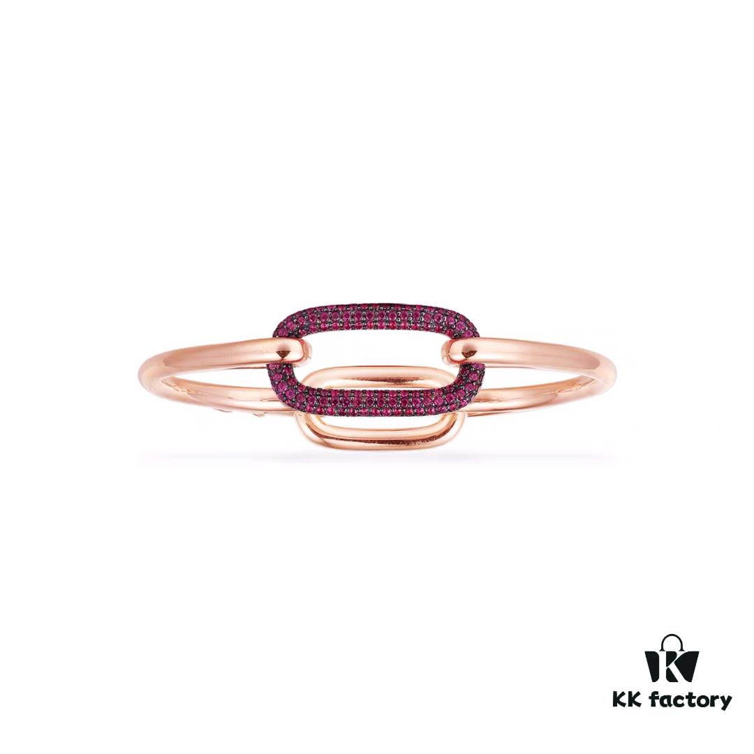 APM Monaco Geometric Love Lock Silver Bracelet, Stylish Women's Fashion Jewelry