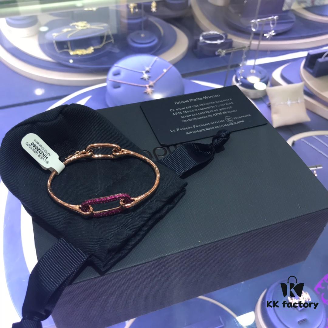 APM Monaco Geometric Love Lock Silver Bracelet, Stylish Women's Fashion Jewelry