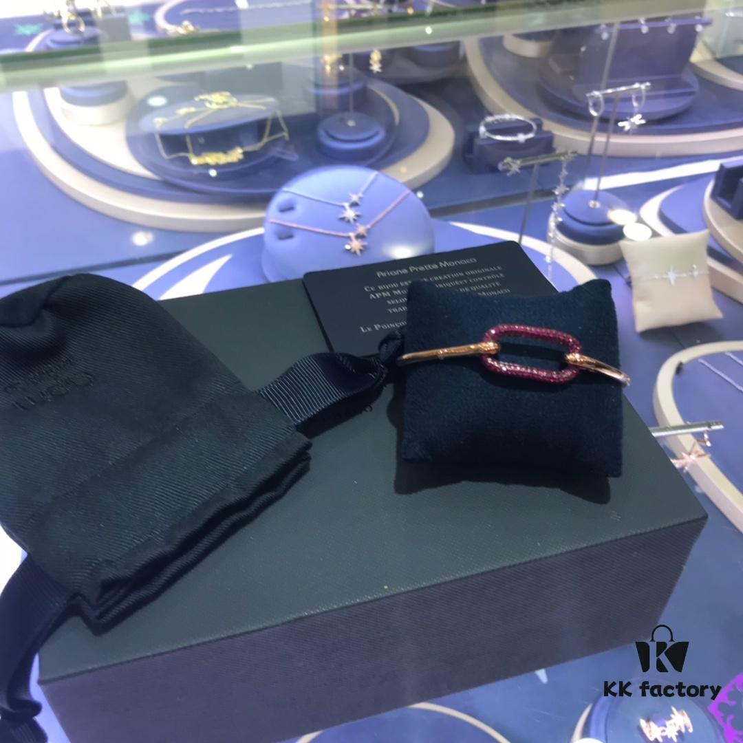 APM Monaco Geometric Love Lock Silver Bracelet, Stylish Women's Fashion Jewelry