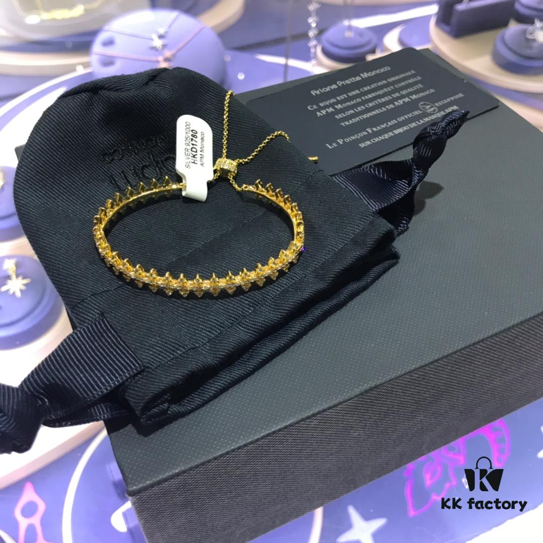 APM Monaco Gold-Tone Gear Bracelet Adjustable Length Women's Fashion Bracelet