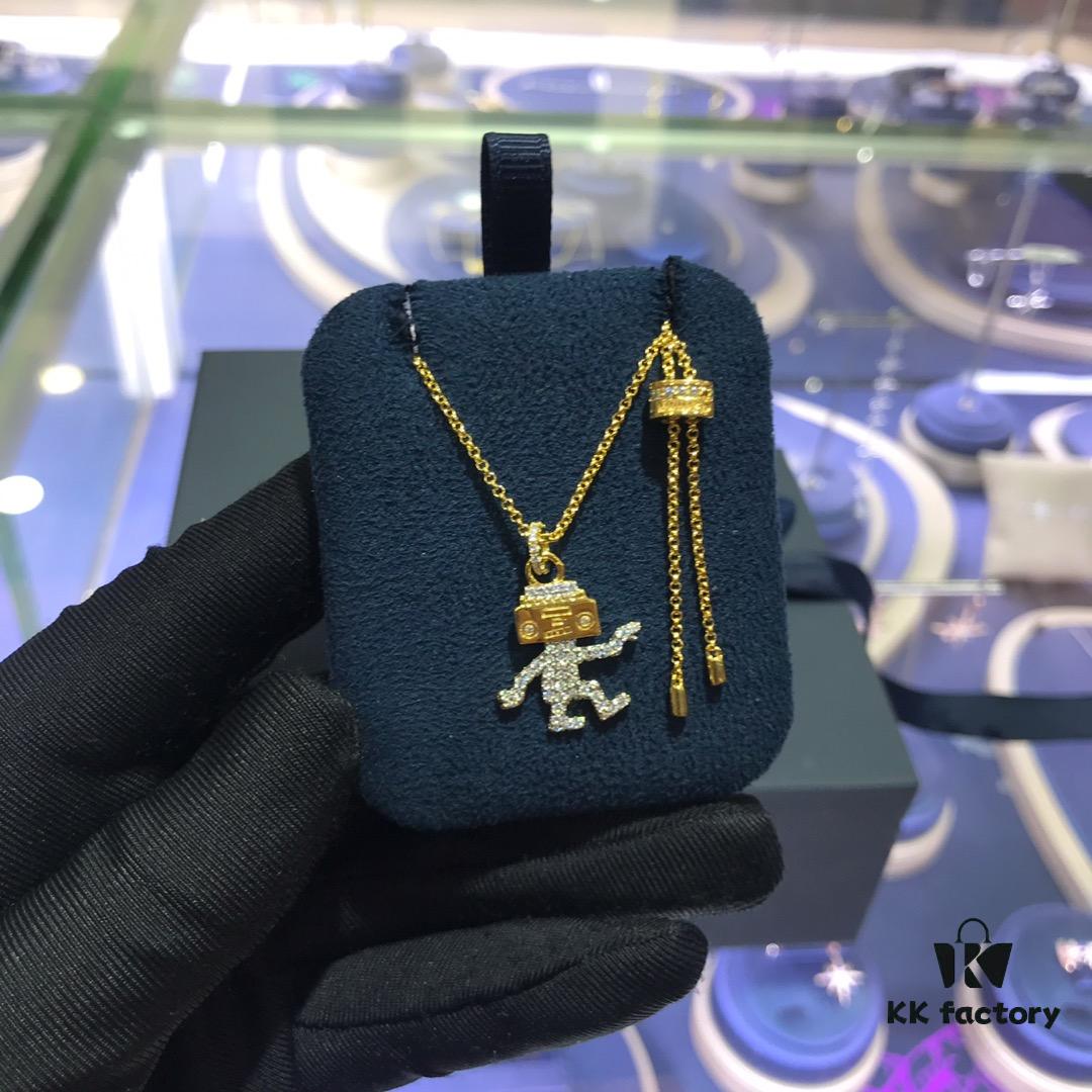 APM Monaco Robot Necklace and Bracelet, Unique Fashionable Minimalist Design, Versatile Styling