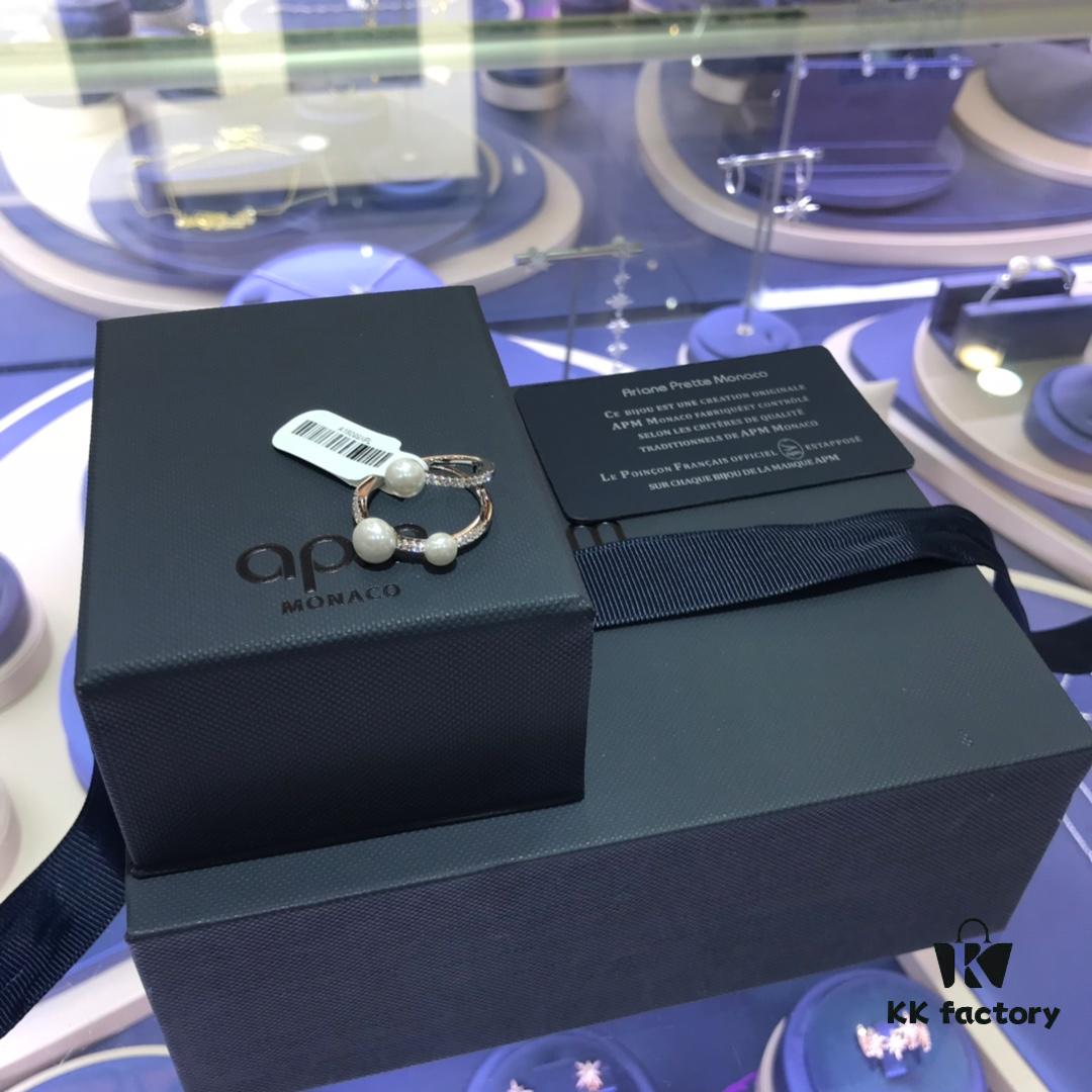 APM Monaco Pearl Ring for Women, Sterling Silver Index Finger Adjustable Open Ring, Vintage and Elegant Design