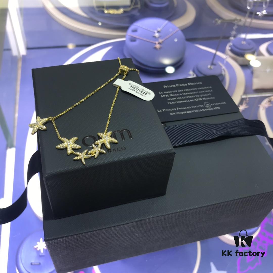 APM Monaco Classic Ocean Life Golden Multi-Starfish Bracelet, Elegant European and American Style Jewelry for Women