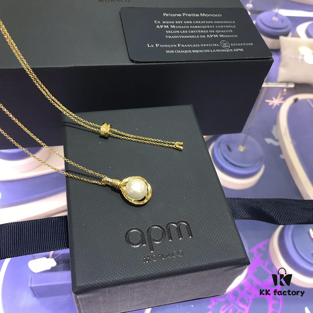 APM Monaco Necklace Vintage Baroque Pearl Necklace for Women, Minimalist Design Elegance