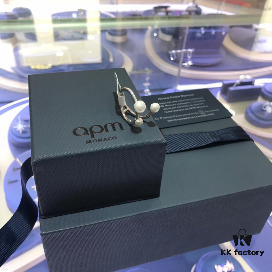 APM Monaco Pearl Ring for Women, Sterling Silver Index Finger Adjustable Open Ring, Vintage and Elegant Design