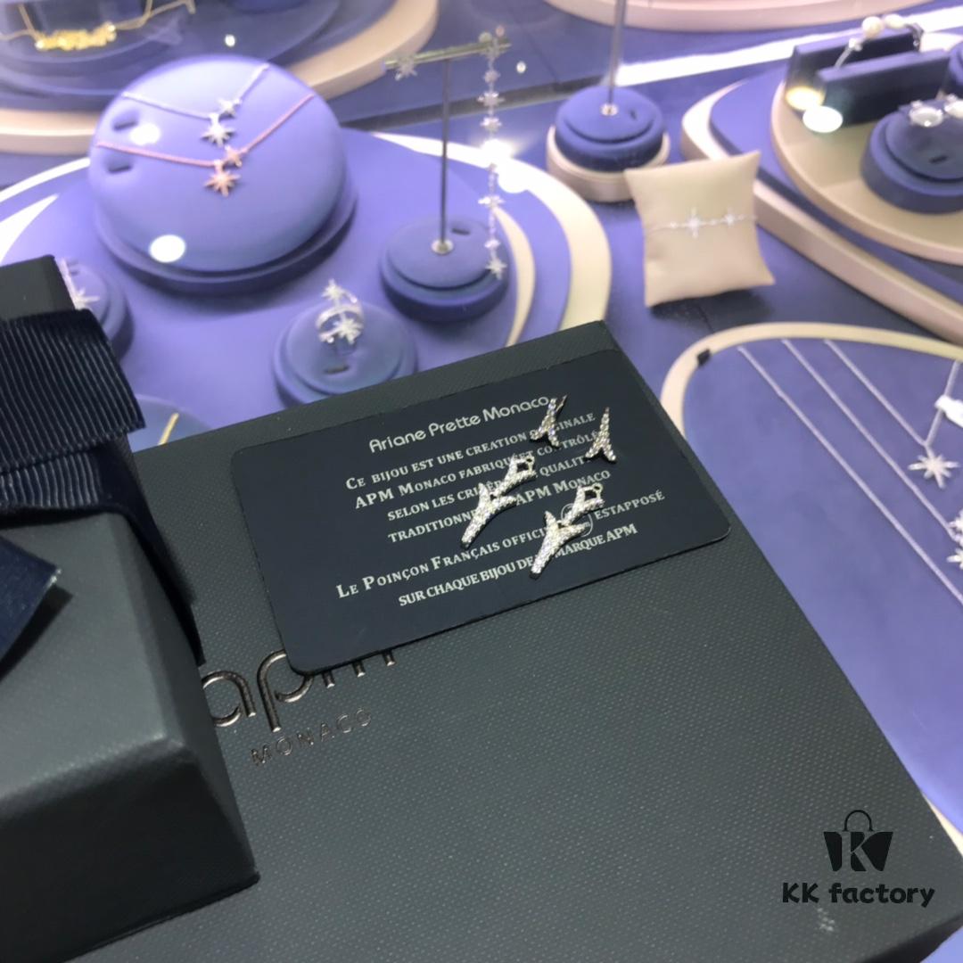 APM Monaco Stylish Crystal-Embedded Dragon Bone Ear Studs Y-Shaped Pendant Earrings for Women