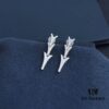 APM Monaco Stylish Crystal-Embedded Dragon Bone Ear Studs Y-Shaped Pendant Earrings for Women