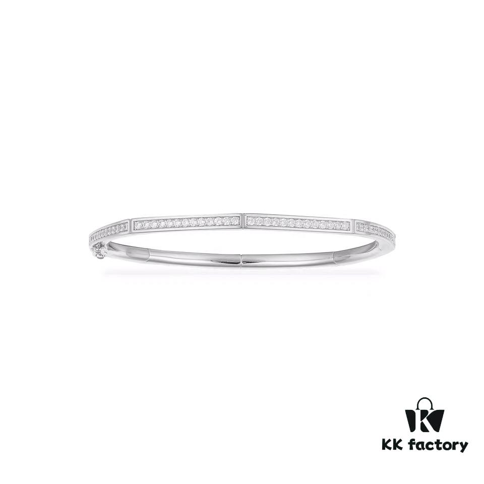 APM Monaco Octagonal Geometric Silver Bracelet for Women, Stylish European Minimalist Design Unisex Jewelry