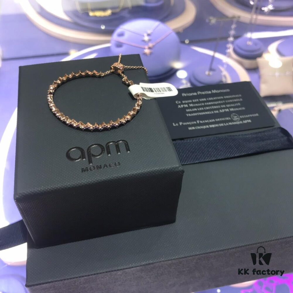 APM Monaco Purple Zircon Wave Bracelet, Minimalist and Stylish, Ins-style Fresh and Versatile Design