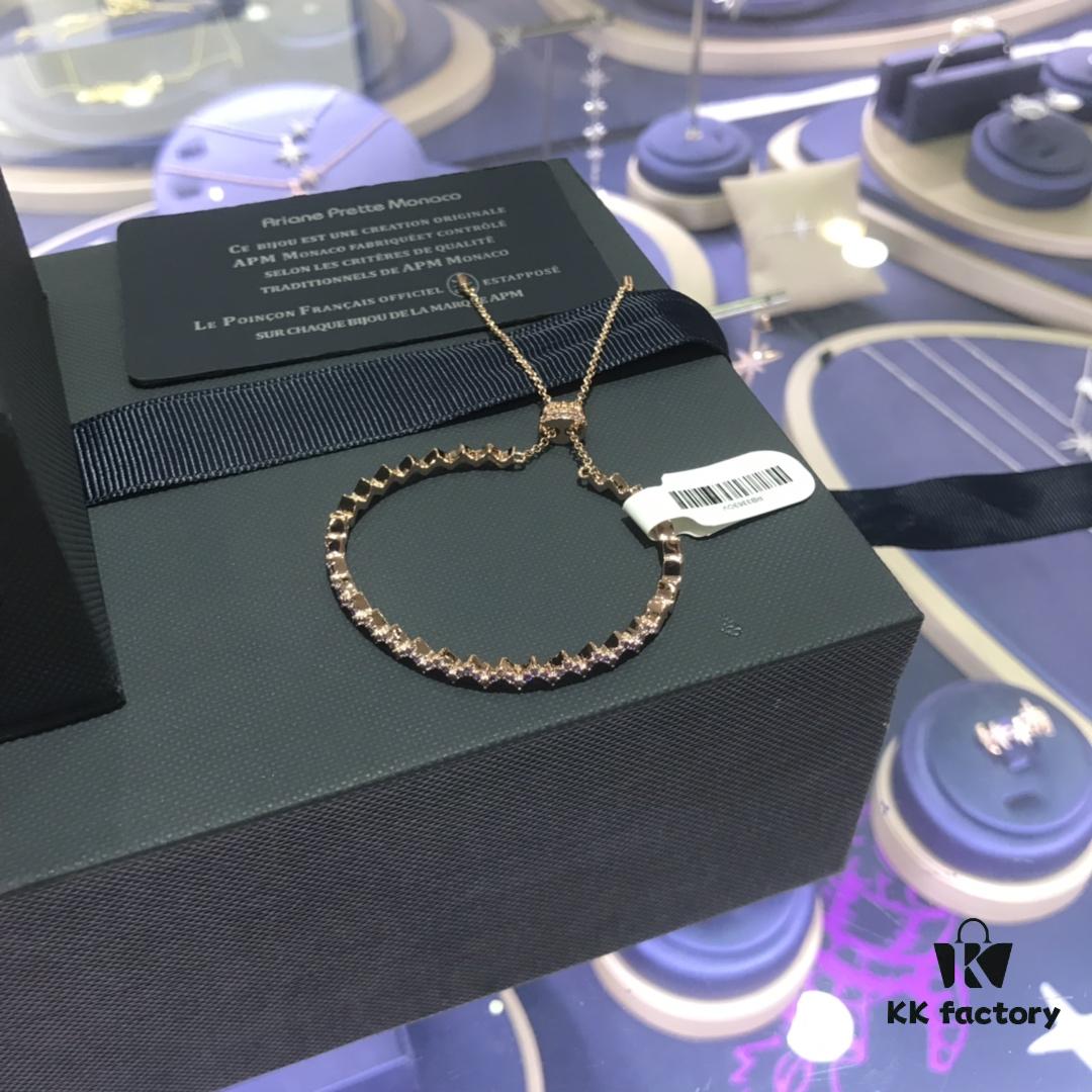 APM Monaco Purple Zircon Wave Bracelet, Minimalist and Stylish, Ins-style Fresh and Versatile Design